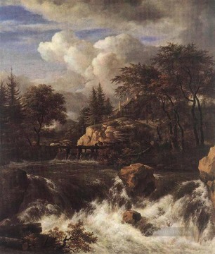  was Kunst - Wasserfall in einer felsigen Landschaft Jacob van Ruisdael Isaakszoon